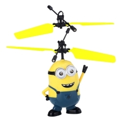Інтерактивна іграшка літаючий міньйон вертоліт з пультом