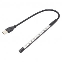 USB Лампа для ноутбука на 10 светодиодов с гибким держателем