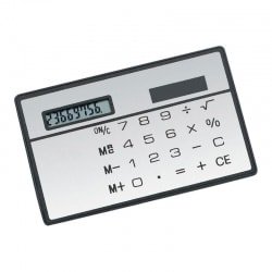 Мини калькулятор в виде кредитки на солнечной батарее