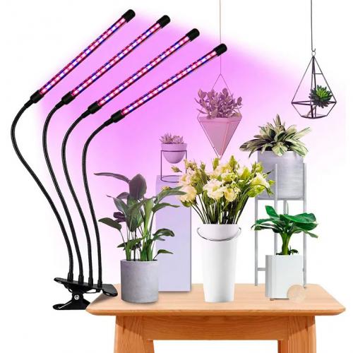 Гибкая настольная ультрафиолетовая светодиодная лампа для растений на 4 .