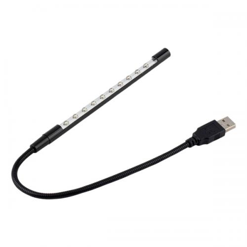 USB Лампа для ноутбука на 10 светодиодов с гибким держателем - фото 2
