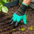 Гумові рукавички з кігтями для саду та городу