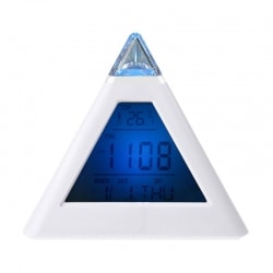 Настольные часы Пирамида с подсветкой, будильником и термометром