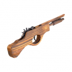 Деревянный пистолет стреляющий резинками (резинкострел)