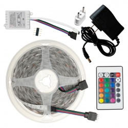 Світлодіодна стрічка RGB з пультом і контролером (різнобарвна)