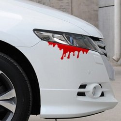 Наклейки потеки крови на фары автомобиля (2 шт)