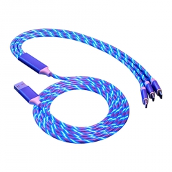 Светящийся USB кабель 3 в 1