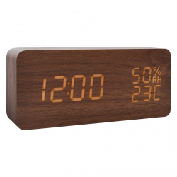 Электронные часы с термометром LED Wooden Clock