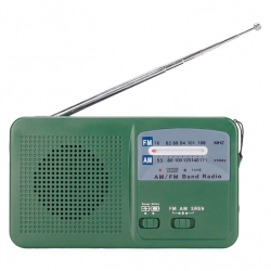 Динамо-радио FM с фонариком и солнечной зарядкой