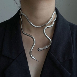 Металлическое ожерелье-колье Змея