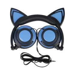 Котячі Неко навушники з вушками для косплея з підсвічуванням