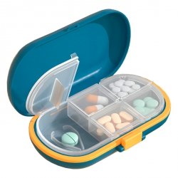 Карманная таблетница для лекарств с делителем