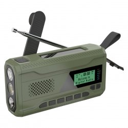 Радио с динамо-машиной на солнечной батарее и фонариком