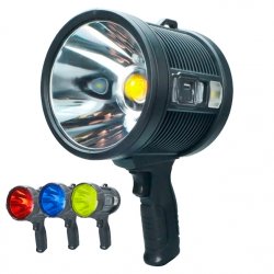 Ручной фонарь аккумуляторный светодиодный с разноцветными линзами