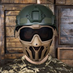 Защитная тактическая маска с очками