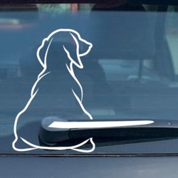 Наклейка на заднє скло автомобіля з собакою