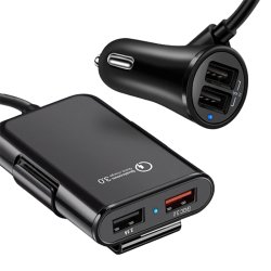 Автомобільний зарядний пристрій на 4 USB від прикурювача QC 3.0/3.1А