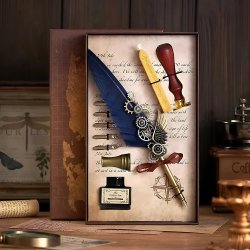 Подарочный набор с перьевой ручкой и чернильницей для каллиграфии